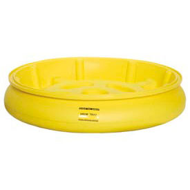 Eagle 1615 Drum Tray with Grating for 30 and 55 Gallon Drums - Yellow with Black Grating 1615