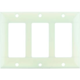 Sunlite® Decorative Switch & Receptacle Plate 3-Gang Almond Pack of 12 40913-NS