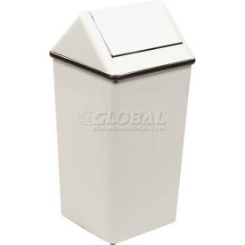 Witt Steel Square Swing Top Trash Can 13 Gallon White 1311HTWH