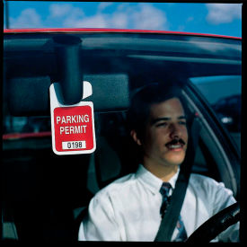 Brady® 95202 Rearview Mirror Hanging Tags Parking Permits Red 001 - 100 2-3/4