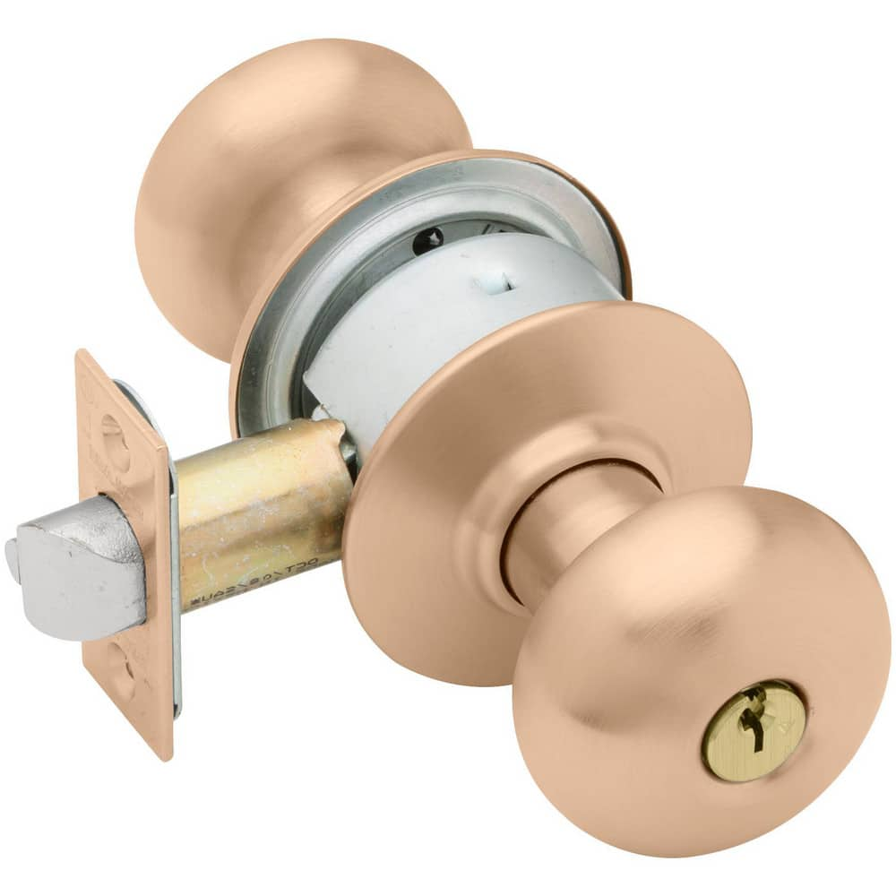 Knob Locksets, Type: Entrance , Key Type: Keyed Different , Material: Metal , Finish/Coating: Satin Bronze , Compatible Door Thickness: 1-3/8