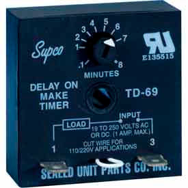 Supco Td69 Time Delay - 19 To 250 Vac/Vdc - Pkg Qty 12 TD69