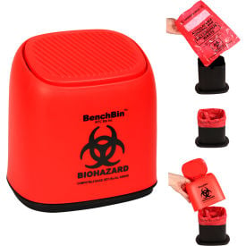 MTC Bio BenchBin™ Benchtop Biohazard Bin 1.5 L 7 x 5 x 7 in Biohazard Orange A8401B