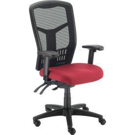 Interion® Mesh Office Chair With High Back & Adjustable Arms Fabric Red 521695