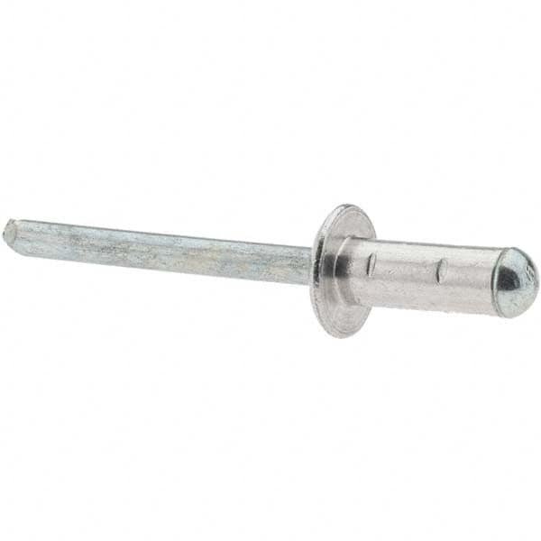 Open End Blind Rivet: Dome Head, Aluminum Body, Steel Mandrel MPN:ABS82-86RTP100