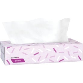 Cascades PRO Select Flat Box Facial Tissue 2-Ply White 100 Sheets/Box 30 Boxes/Carton CSDF950