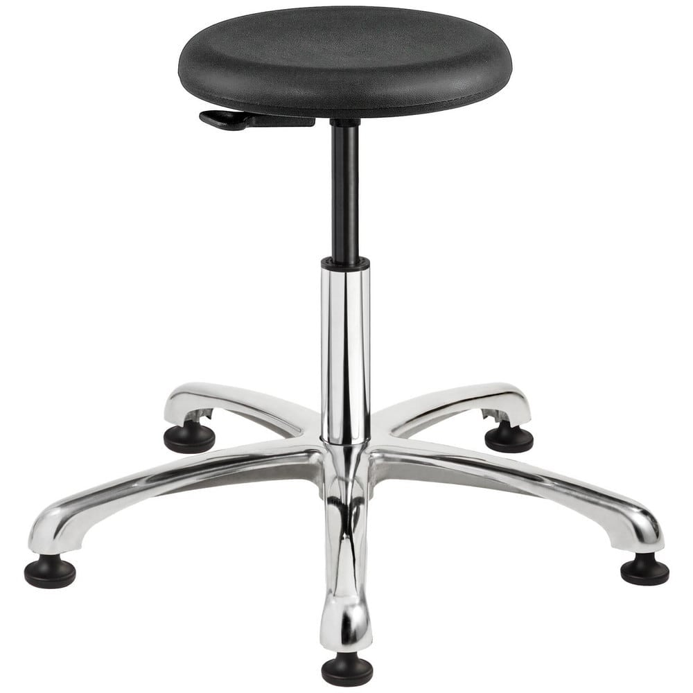 Swivel & Adjustable Stools, Base Type: Polished Aluminum , Seat Material: Polyurethane , Foot Type: Glide , Weight Capacity: 300lb , Seat Color: Black  MPN:3050-P