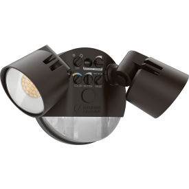 Lithonia Lighting® HGX LED Security Lights 2 Round Heads 4000K 2600 Lumens Black HGX LED 2RH ALO SWW2 120 PIR DDB M2