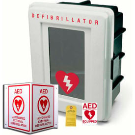 First Voice™ AED Surface Mount Storage & Labeling Kit with Signage Alarmed AEDMK03