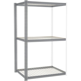 GoVets 3 Shelf Extra Heavy Duty Boltless Shelving Z Beam Add On 48Wx24Dx60H Wire Deck 058GY581