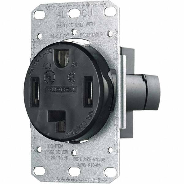 Straight Blade Single Receptacle: NEMA 14-30R, 30 Amps, Grounded MPN:RR430F