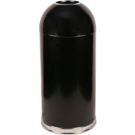 Witt Standard Steel Round Trash Can W/Dome Top 15 Gallon Black 415DTBK