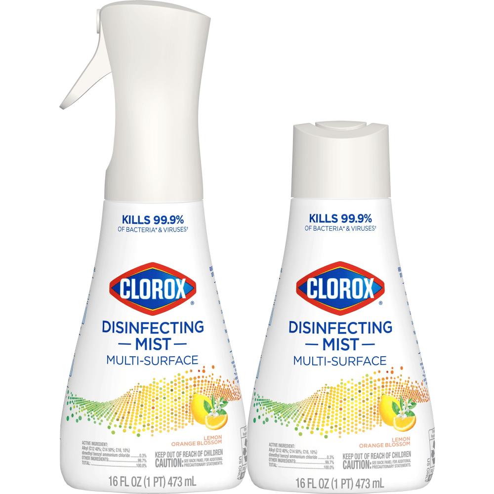 Clorox Disinfecting Mist Sanitizing And Antibacterial Disinfectant Spray, 16 Oz, Lemon And Orange Blossom (Min Order Qty 4) MPN:044600602158