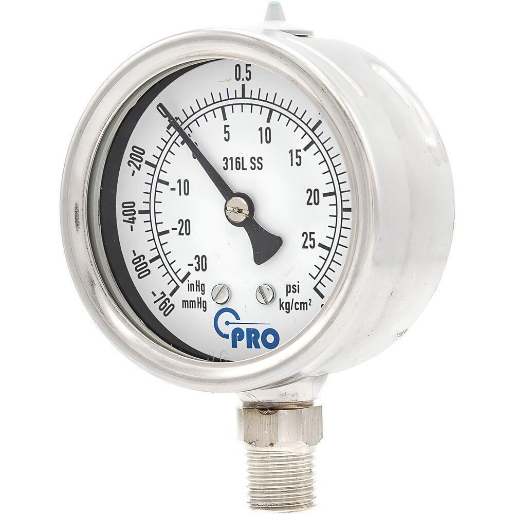 Pressure Gauges, Gauge Type: Pressure Dual Scale , Scale Type: Dual , Accuracy (%): 1.00% , Dial Type: Analog , Thread Type: NPT  MPN:PRO-311D254CC13