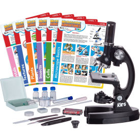 AMSCOPE-KIDS 120X-240X-300X-480X-600X-1200X Educational Kids Microscope Kit & Experiment Cards M30-ABS-KT1-EXCL1