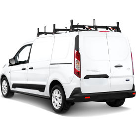 Vantech H1 3 Bar Steel Ladder Roof Rack for Ford Transit Connect 2014-On Black H1703B