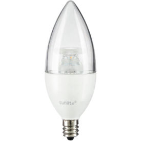 Sunlite® LED B11 Bulb Clear Torpedo Tip 120V 4.5W Candelabra Screw Base 3000K Warm White 80769-SU