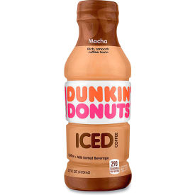 Dunkin® Mocha Iced Coffee Drink Regular Light Ground 13.7 oz. Capacity Bottle Pack of 12 GMT049000072389