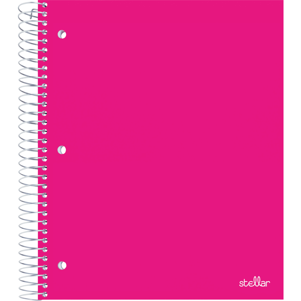 Office Depot Brand Stellar Poly Notebook, 8-1/2in x 11in, 3 Subject, College Ruled, 150 Sheets, Pink (Min Order Qty 23) MPN:ODDI-STLCR-PIN