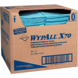 WypAll X70 Foodservice Towels 1/4-Fold 12-1/2 x 23-1/2 Blue 300/Carton - 5927 5927*****##*