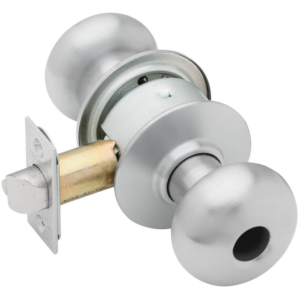 Knob Locksets, Type: Storeroom , Key Type: Keyed Different , Material: Metal , Finish/Coating: Satin Chrome , Compatible Door Thickness: 1-3/8