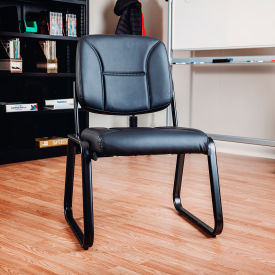 Interion® Antimicrobial Armless Bonded Leather Reception Chair 513695