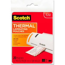 Scotch® Index Card Size Thermal Laminating Pouches 5 mil 5 3/8 x 3 3/4 20/Pack TP590220