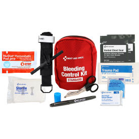 First Aid Only Bleeding Control Kit Texas Mandate Fabric Red 13 Pieces 91159