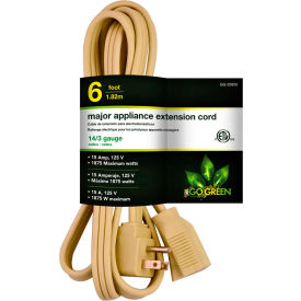 GoGreen Power GG-25606 6 Ft Appliance Cord - Beige GG-25606