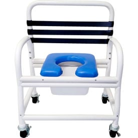 Mor Medical International™ Deluxe Shower Commode Chair Removable Soft Seat 610 lb. Capacity DNE-610-4L-BAR