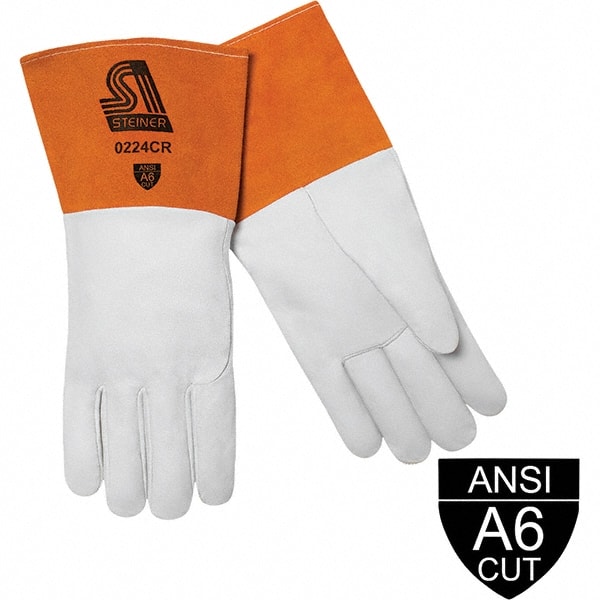 Welding Gloves: Size X-Large, Goatskin Leather, TIG Welding Application MPN:0224CR-X
