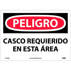 Spanish Vinyl Sign - Peligro Casco Requerido En Esta Area SPD46PB