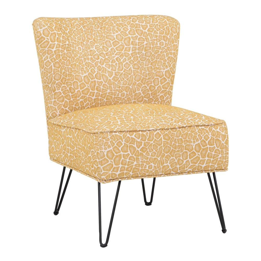 Office Star Alea Accent Chair, Yellow Animal Print/Black MPN:ALE-Z14