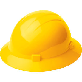 ERB® Americana® Heat™ Full Brim Safety Helmet 4-Point Slide-Lock Suspension Yellow - Pkg Qty 12 WEL19342YE
