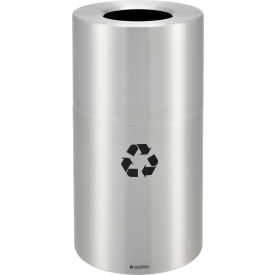 GoVets™ Aluminum Round Open Top Recycling Can 35 Gallon Satin Clear 718R240