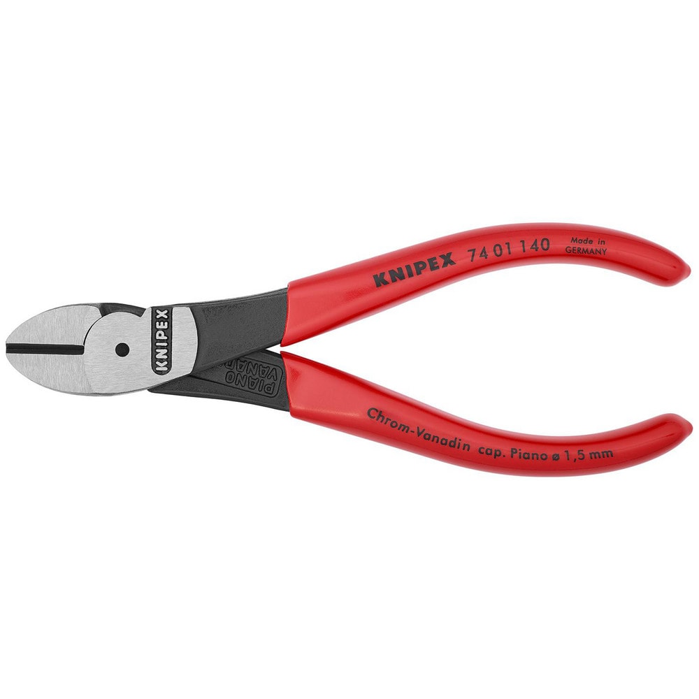 Cutting Pliers, Insulated: No , Overall Length (Inch): 5-1/2in , Head Style: Cutter, Diagonal , Cutting Style: Bevel , Handle Color: Red  MPN:74 01 140