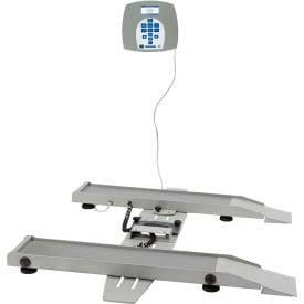 Health O Meter 2400KL Digital Wheelchair Scale 800lb x 0.2lb/363kg x 0.1kg Portable w/ Adj Tracks 2400KL