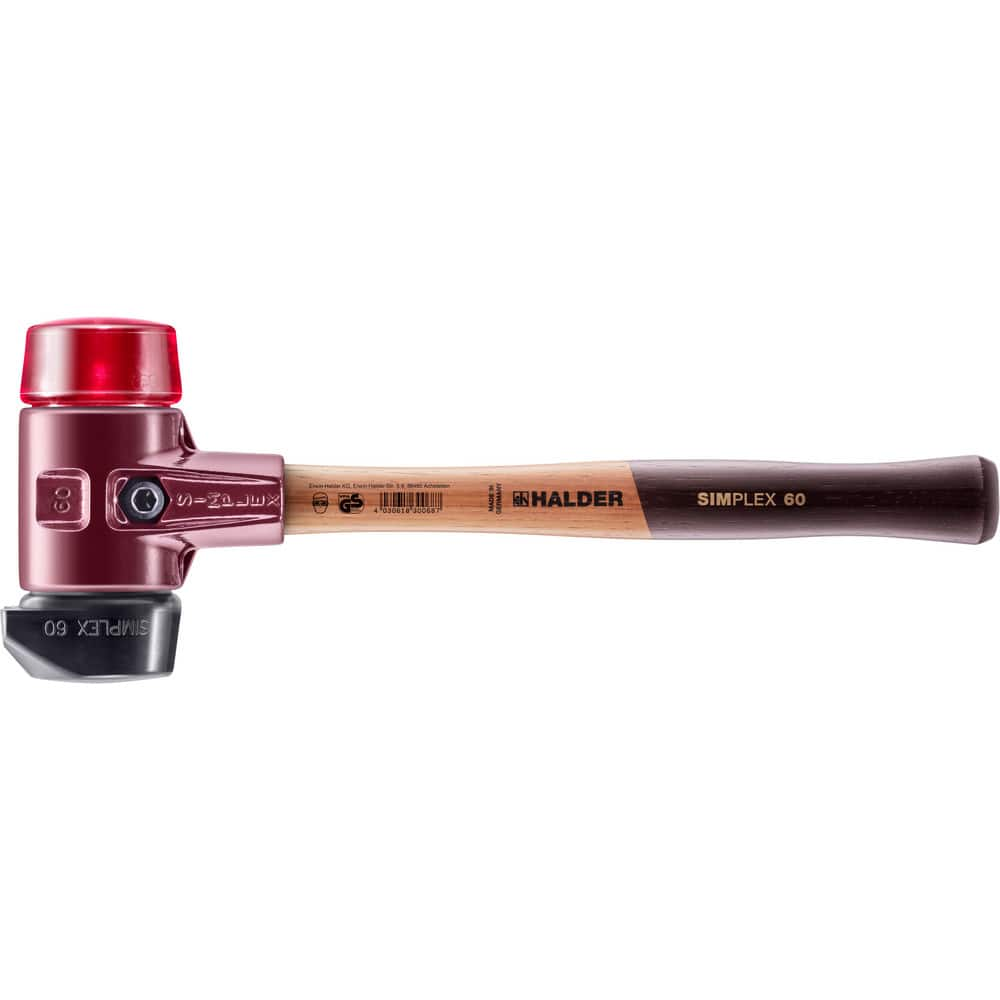 Mallets, Mallet Type: Double Face Mallet , Head Weight (Oz): 54 , Head Material: Plastic, Rubber , Handle Material: Hickory , Head Color: Black, Red  MPN:3026.26