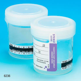 Drug Test Container 90mL Sterile Tab-Seal ID Label & Celsius Thermometer Strip 300/Pack 6236