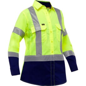 Pip  Bisley® Airflow™ Women's Long Sleeve Shirt Class 2 3XL Hi-Vis Yellow/Navy W6491H-YN/3X313