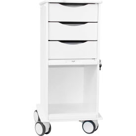 TrippNT™ Core SP Space Saving Lab Cart with Clear Sliding Door White 53450