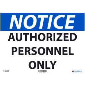GoVets™ Notice Authorized Personnel Only 10x14 Pressure Sensitive Vinyl 226PB724