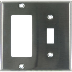 Sunlite® Combo Wall Plate 2-Gang Silver Pack of 12 40898-NS