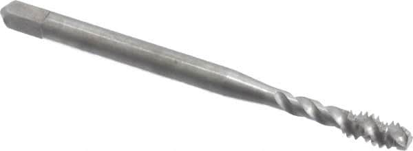 Spiral Flute Tap: #6-32, UNC, 3 Flute, Modified Bottoming, 3B Class of Fit, Powdered Metal, Bright/Uncoated MPN:40042-010