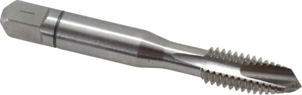 Spiral Point Tap: 3/8-16 UNC, 3 Flutes, Plug Chamfer, 2B Class of Fit, Powdered Metal High-Speed Steel, Bright/Uncoated MPN:30125-000