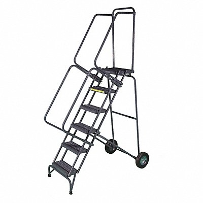 Folding Rolling Ladder Steel 100 In.H MPN:FAWL-10-P