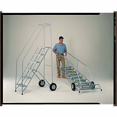 Folding Rolling Ladder Steel 90 In.H MPN:FAWL-9-P