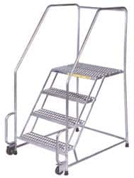 3-Step Stainless Steel Step Ladder: 58-1/2