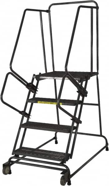 Carbon Steel Tilt & Roll Rolling Ladder: 3 Step MPN:TR-3-P