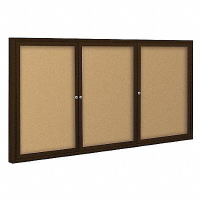 Enclosed Bulletin Board Coffee 3 Door MPN:94PC2-I